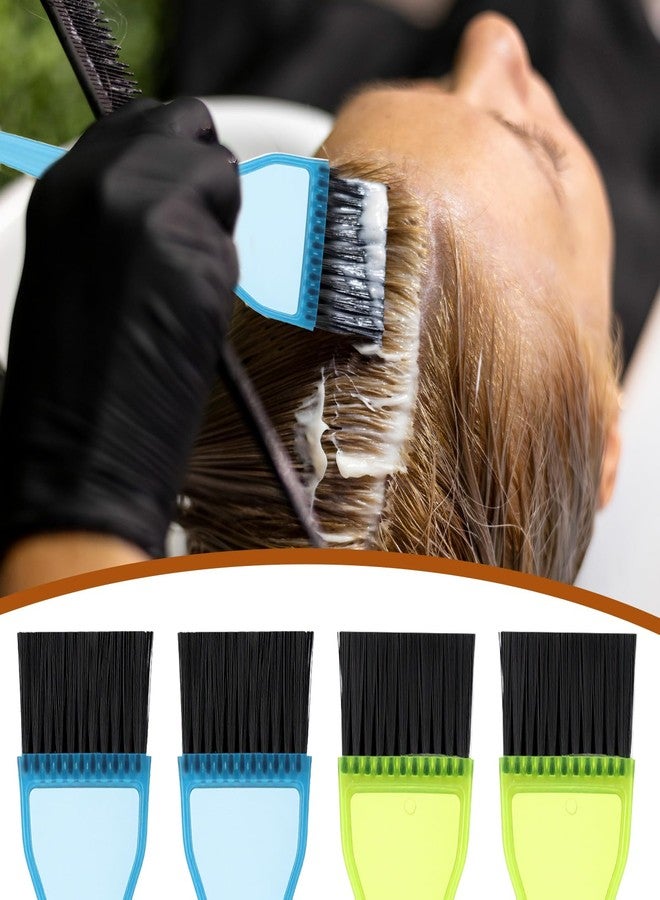 Qulkws 4 Piece Hair Color Applicator Brush Hair Dye Brush Set Reusable Color Tint Applicator Brushes Professional Hairs Stylist Supplies for Salon Home DIY Tools(Green, Blue) - Image 4